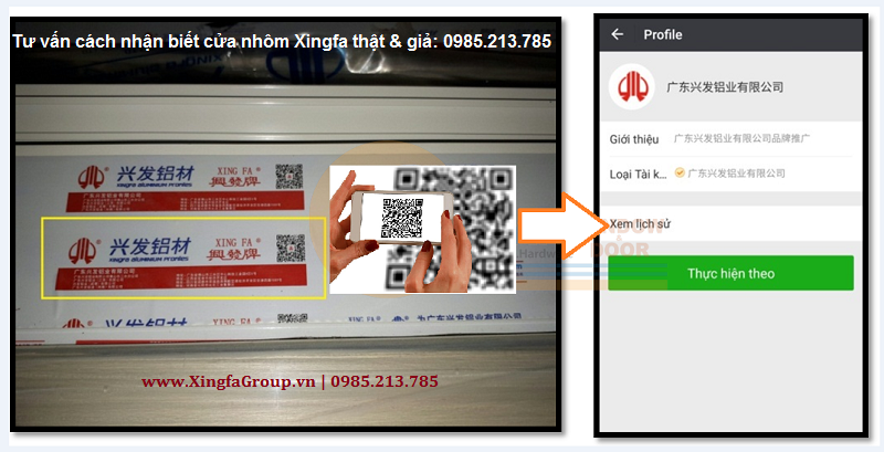 Phần mềm quét mã cửa nhôm Xingfa