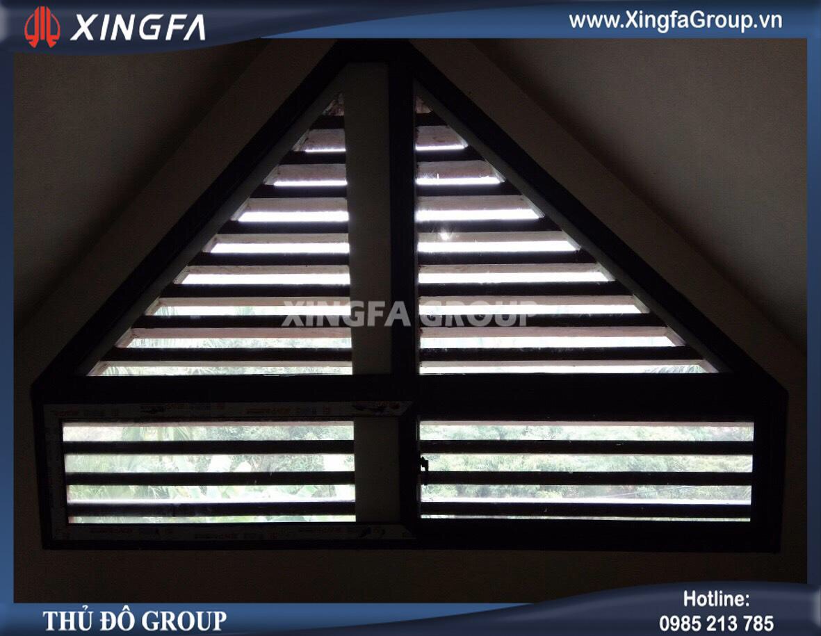 Mẫu cửa sổ nhôm Xingfa ép góc ghép nhiều cạnh & cửa sổ chớp nhôm Xingfa