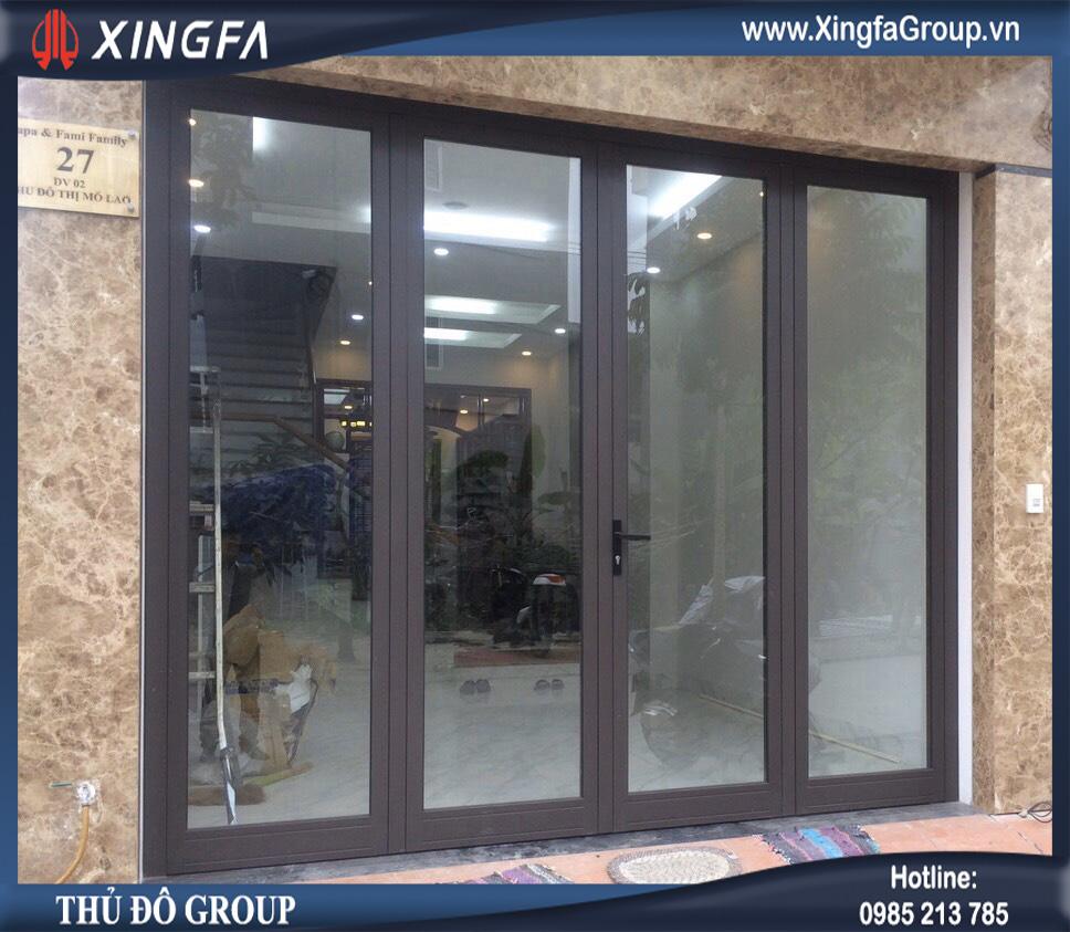 cửa-nhôm-xingfa-mầu-nâu-sần-ánh-kim