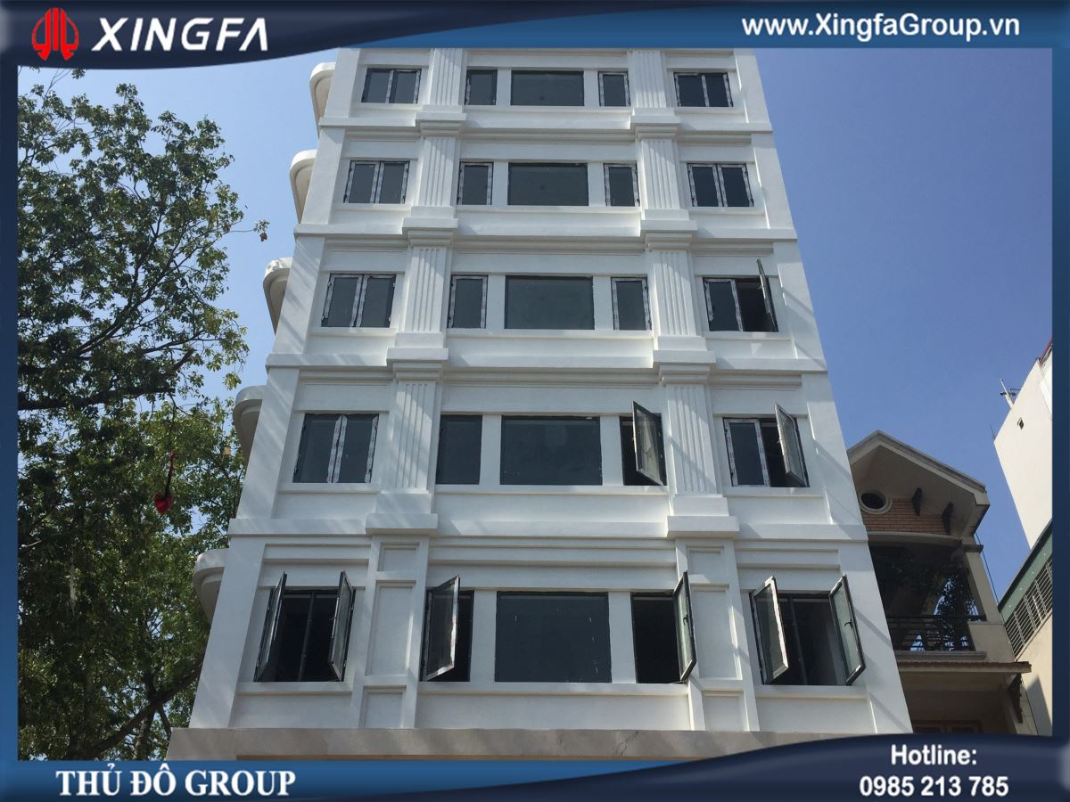 Công trình thi công lắp đặt cửa nhôm Xingfa tại Building 100 Yên Lãng, Đống Đa, Hà Nội