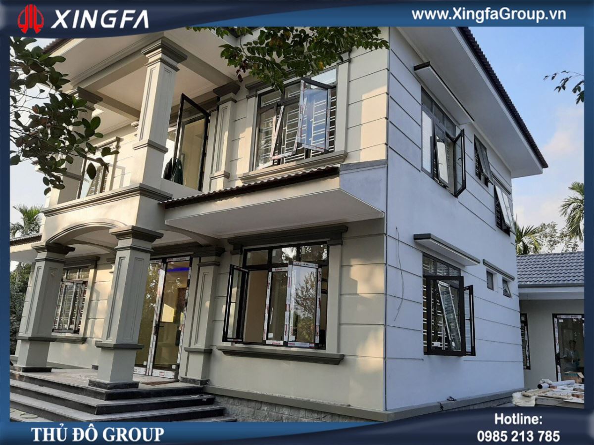 Công trình thi công lắp đặt cửa nhôm Xingfa tại nhà anh Viện ở Vsip, Thủy Nguyên, Hải Phòng