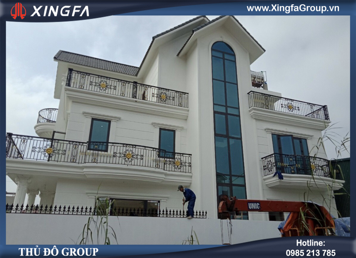 Thi công lắp đặt công trình cửa nhôm Xingfa tại nhà anh Quý ở Bố Hạ, Yên Thế, Bắc Giang